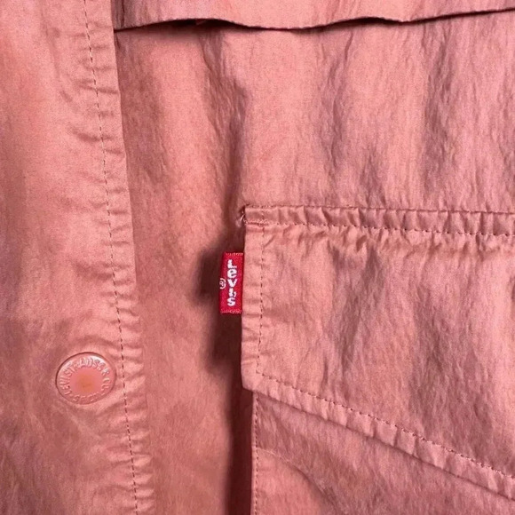 Levi's Longline Utility Rain Jacket Barbiecore Pink Medium - Picture 4 of 7